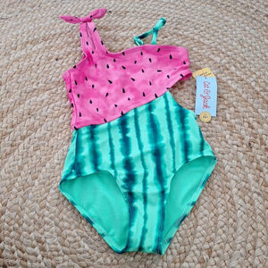 NWT Cat & Jack Watermelon One Piece Swimsuit Girls XS 4/5 Bathing Suit Swim NEW